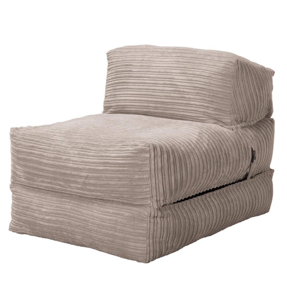 LOUNGE PUG Avery Single Futon Chair Bed Folding Sofa Bed Guest Bed Cord Mink
