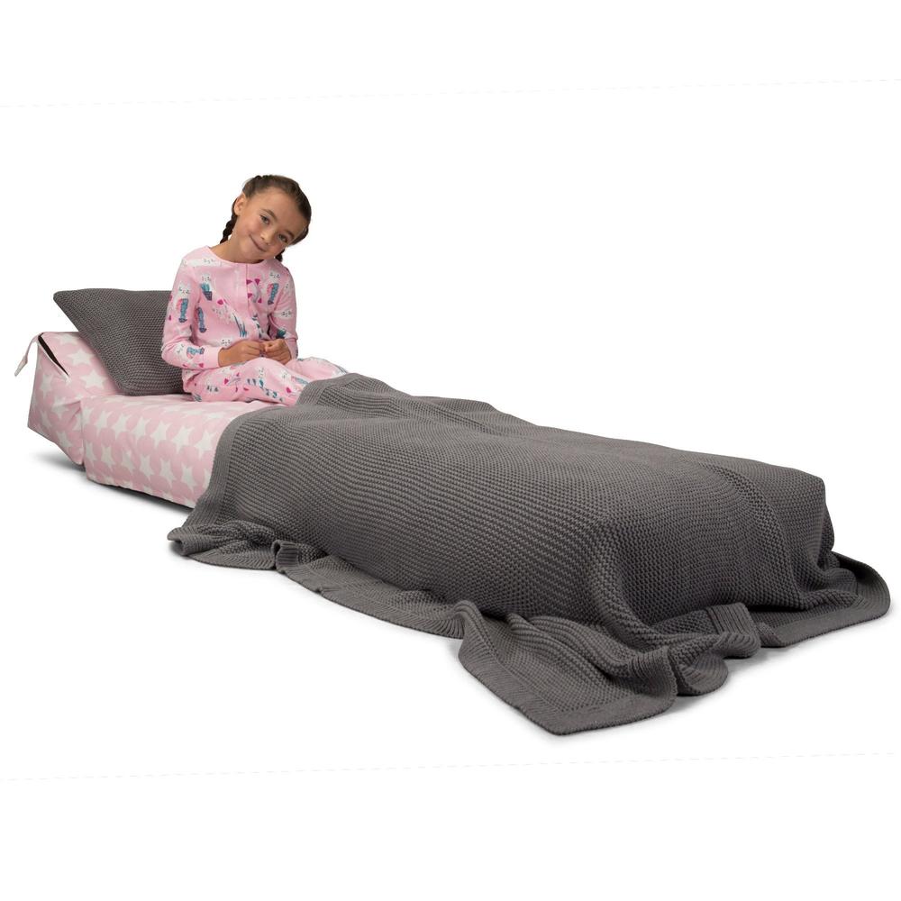 LOUNGE PUG Avery Single Futon Chair Bed Folding Sofa Bed Guest Bed Print Pink Star