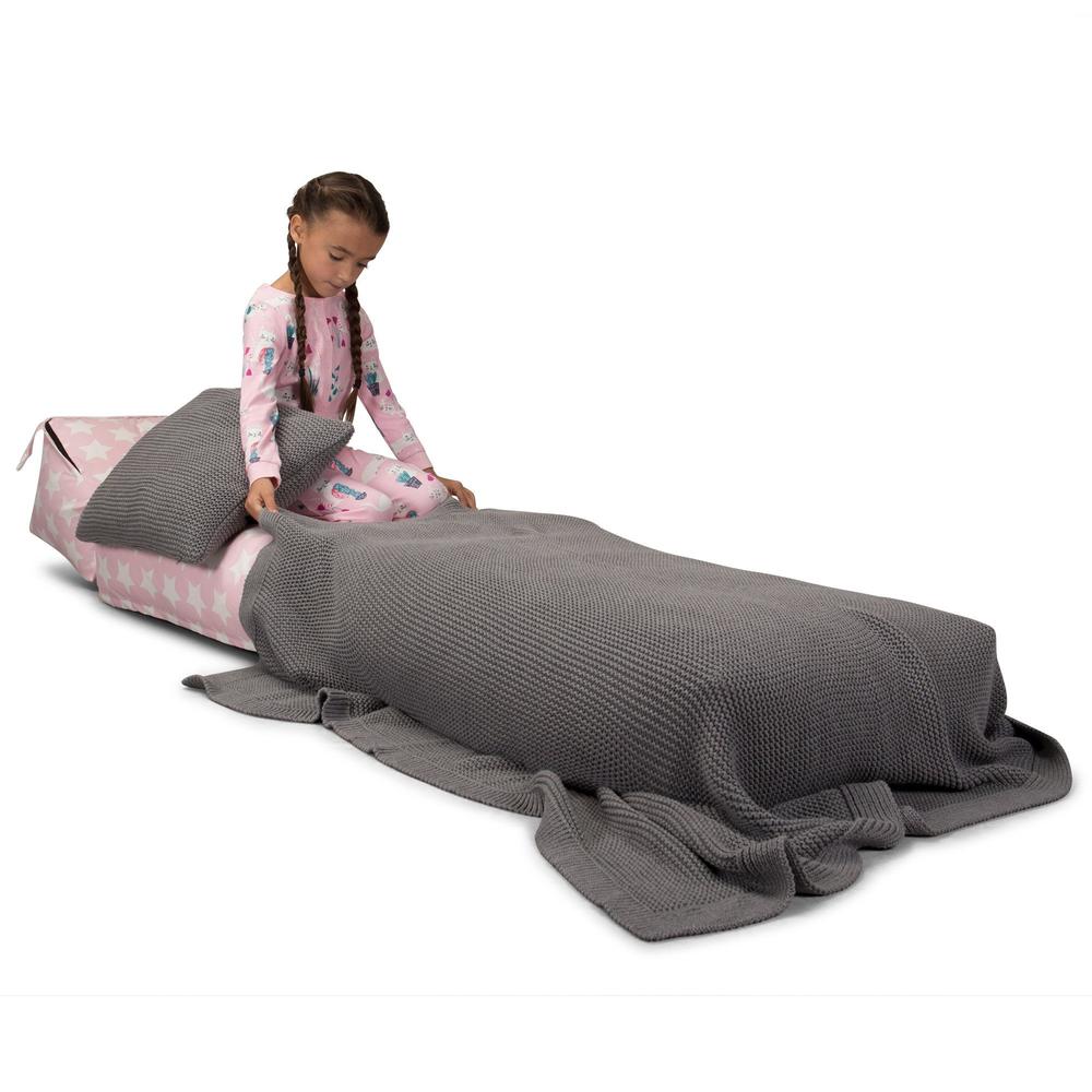 LOUNGE PUG Avery Single Futon Chair Bed Folding Sofa Bed Guest Bed Print Pink Star