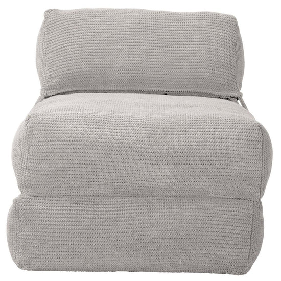 LOUNGE PUG Avery Single Futon Chair Bed Folding Sofa Bed Guest Bed Pom Pom Ivory