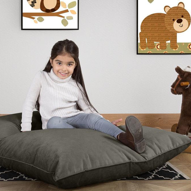 Junior Children's Beanbag - Velvet Graphite Grey 02