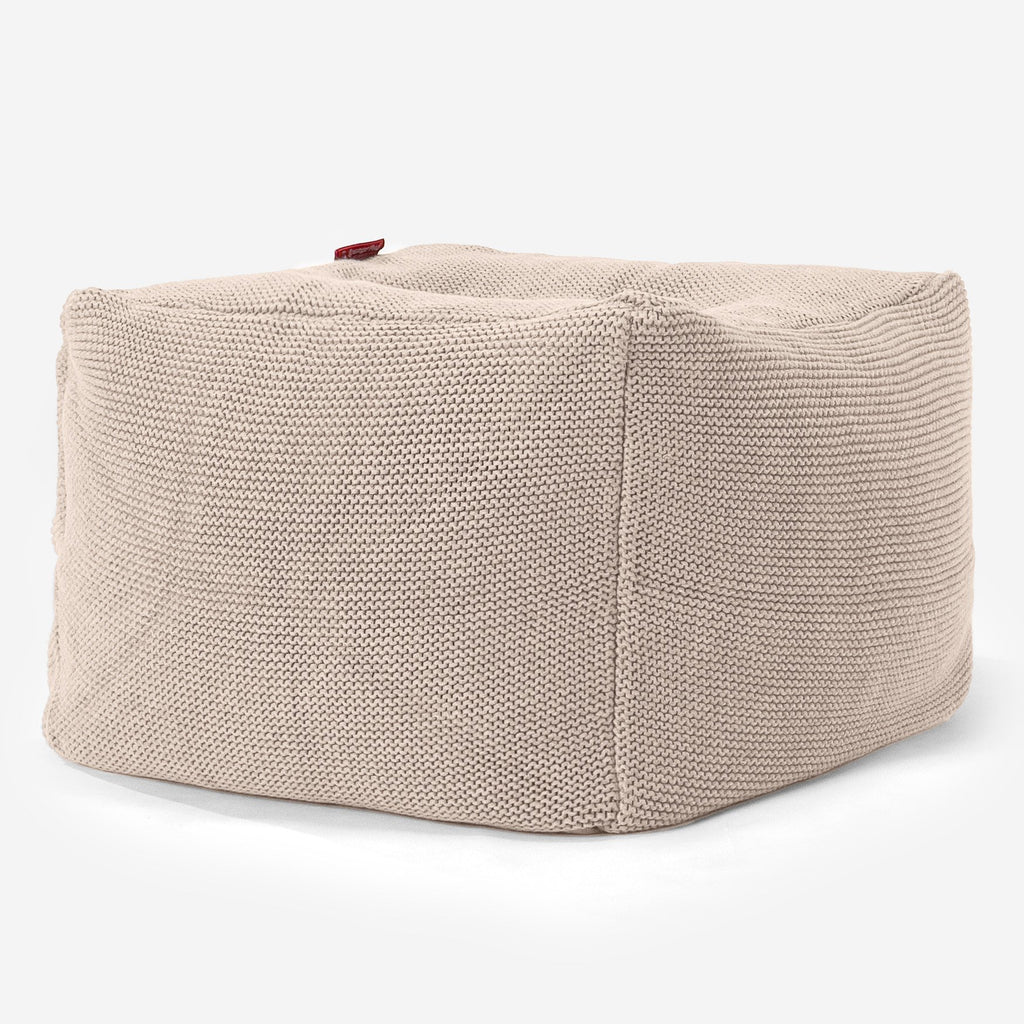 Footstool Pouffe - 100% Cotton Ellos Cream 01