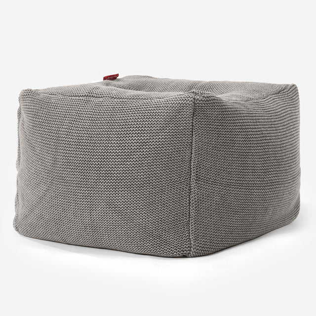 Footstool Pouffe - 100% Cotton Ellos Graphite Grey 01