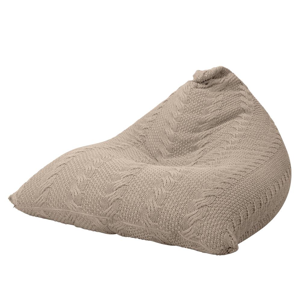 Gaming Lounger Bean Bag - 100% Cotton Cable Cream 06
