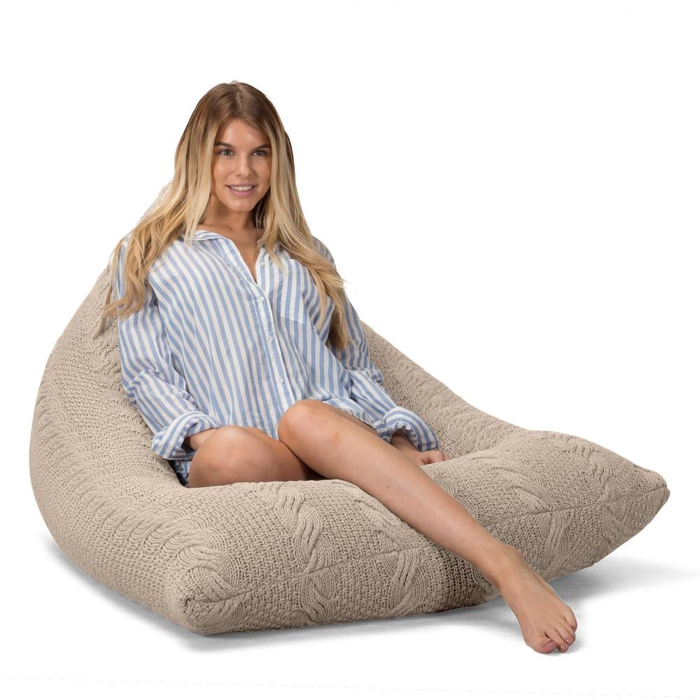 Gaming Lounger Bean Bag - 100% Cotton Cable Cream 05