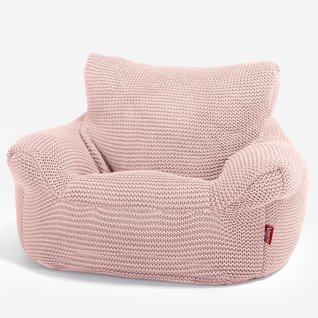 LOUNGE PUG ELLOS KNIT CHILDRENS Toddler Armchair Kids Bean Bags UK BABY PINK