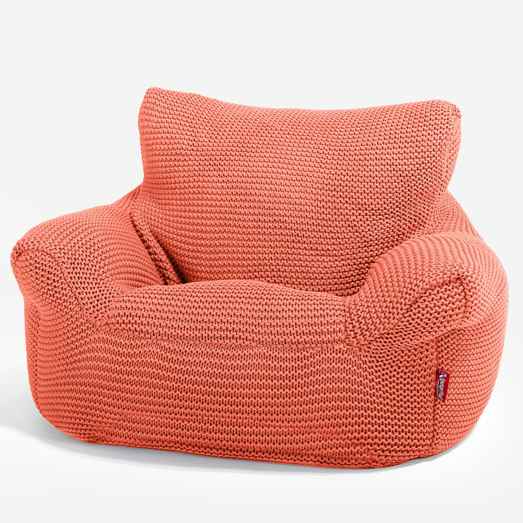 LOUNGE PUG ELLOS KNIT CHILDRENS Toddler Armchair Kids Bean Bags UK CORAL PINK