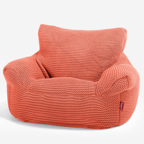LOUNGE PUG ELLOS KNIT CHILDRENS Toddler Armchair Kids Bean Bags UK CORAL PINK