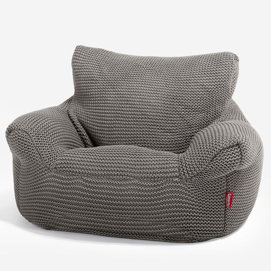 LOUNGE PUG ELLOS KNIT CHILDRENS Toddler Armchair Kids Bean Bags UK GRAPHITE GREY