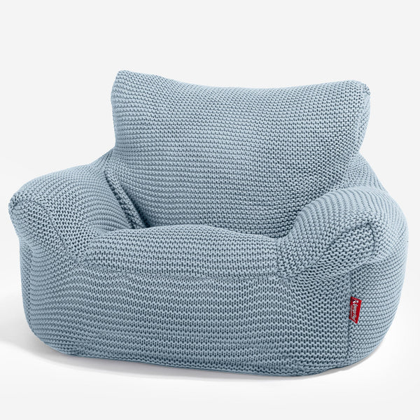 LOUNGE PUG ELLOS KNIT CHILDRENS Toddler Armchair Kids Bean Bags UK MISTY BLUE
