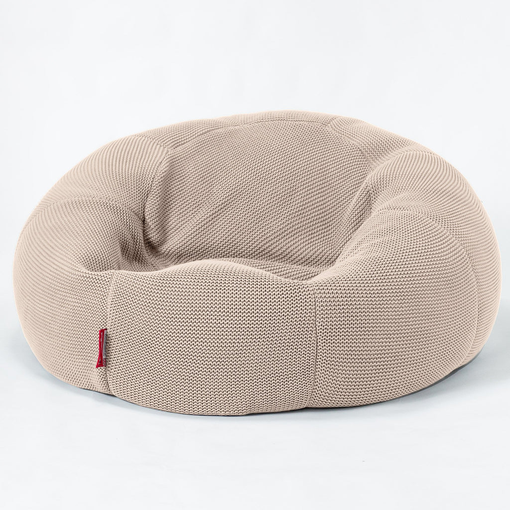 LOUNGE PUG ELLOS KNIT LUXURY Bean Bag SOFA CLASSIC LARGE Beanbags UK CREAM