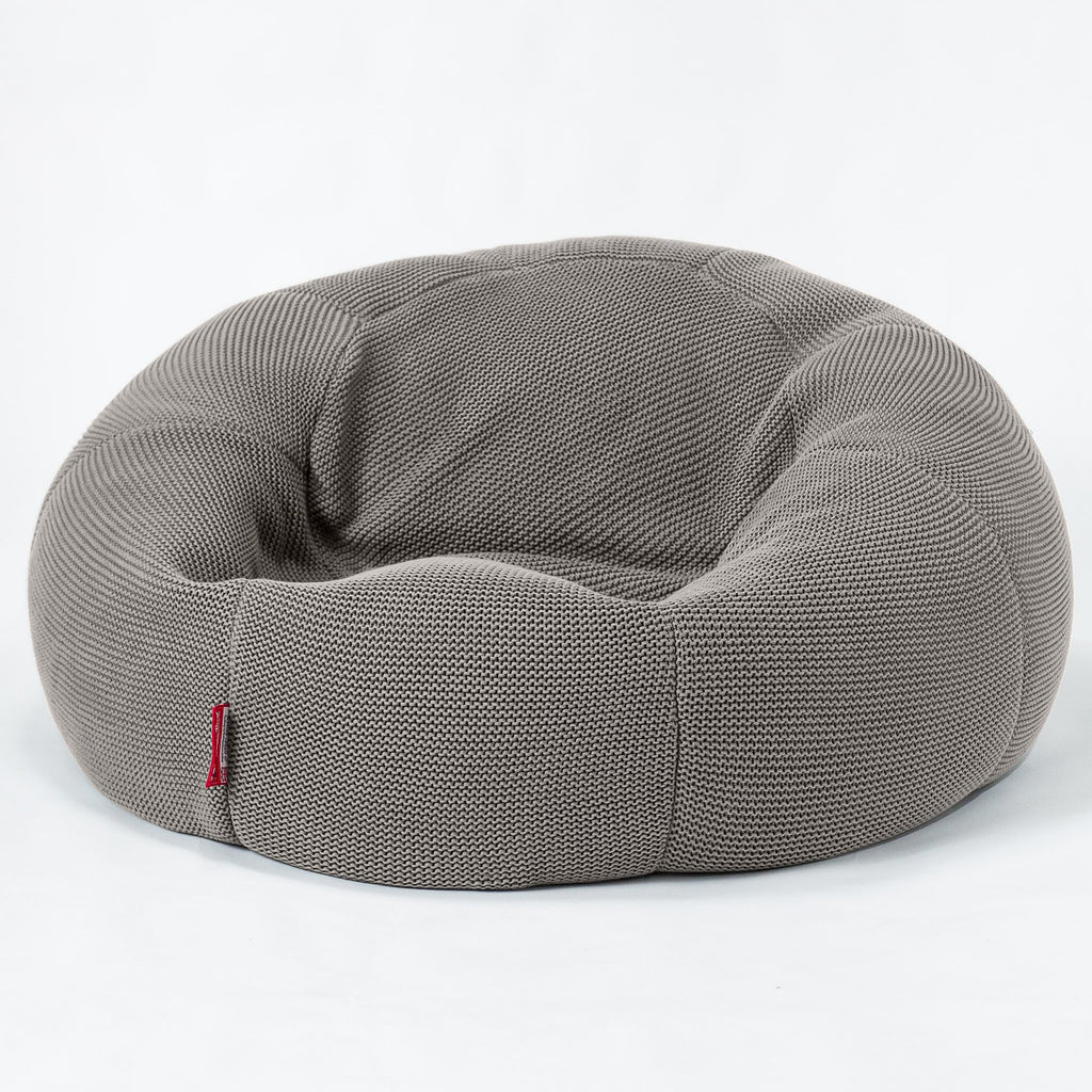 LOUNGE PUG ELLOS KNIT LUXURY Bean Bag SOFA CLASSIC LARGE Beanbags UK GRAPHITE GREY