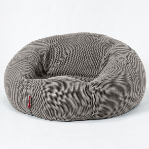 LOUNGE PUG ELLOS KNIT LUXURY Bean Bag SOFA CLASSIC LARGE Beanbags UK GRAPHITE GREY