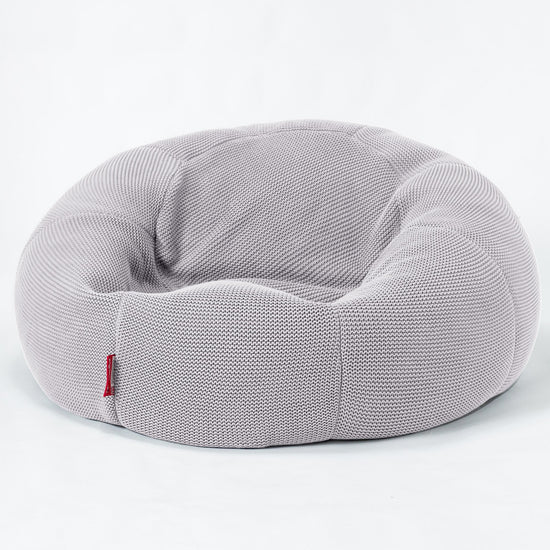 LOUNGE PUG ELLOS KNIT LUXURY Bean Bag SOFA CLASSIC LARGE Beanbags UK LIGHT GREY