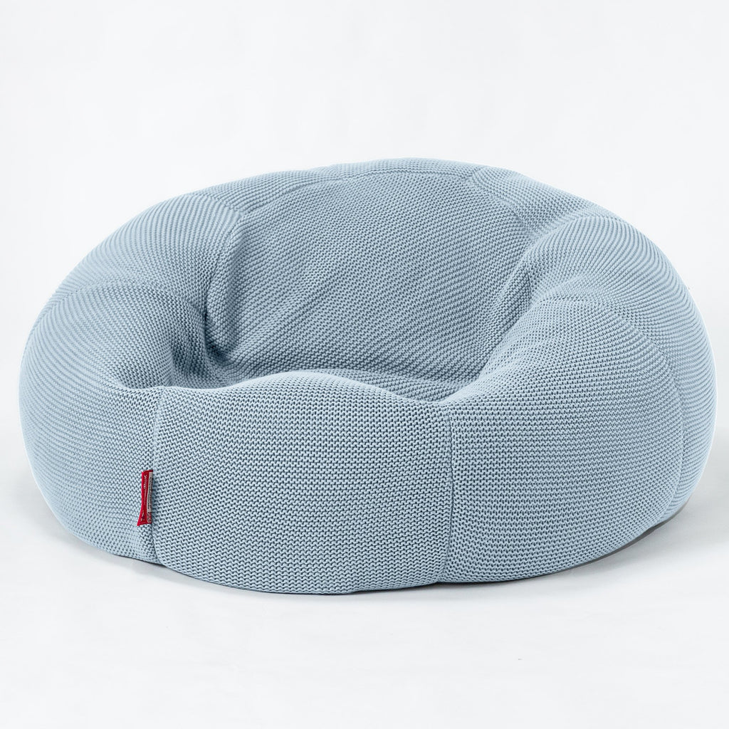 LOUNGE PUG ELLOS KNIT LUXURY Bean Bag SOFA CLASSIC LARGE Beanbags UK MISTY BLUE