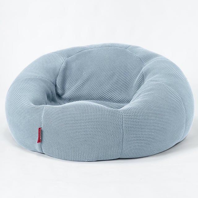 LOUNGE PUG ELLOS KNIT LUXURY Bean Bag SOFA CLASSIC LARGE Beanbags UK MISTY BLUE