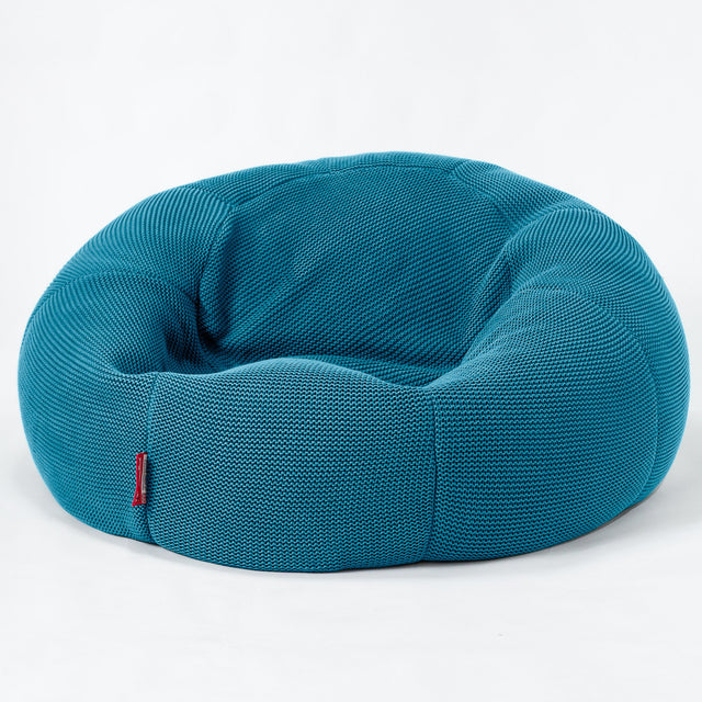 LOUNGE PUG ELLOS KNIT LUXURY Bean Bag SOFA CLASSIC LARGE Beanbags UK PETROL BLUE