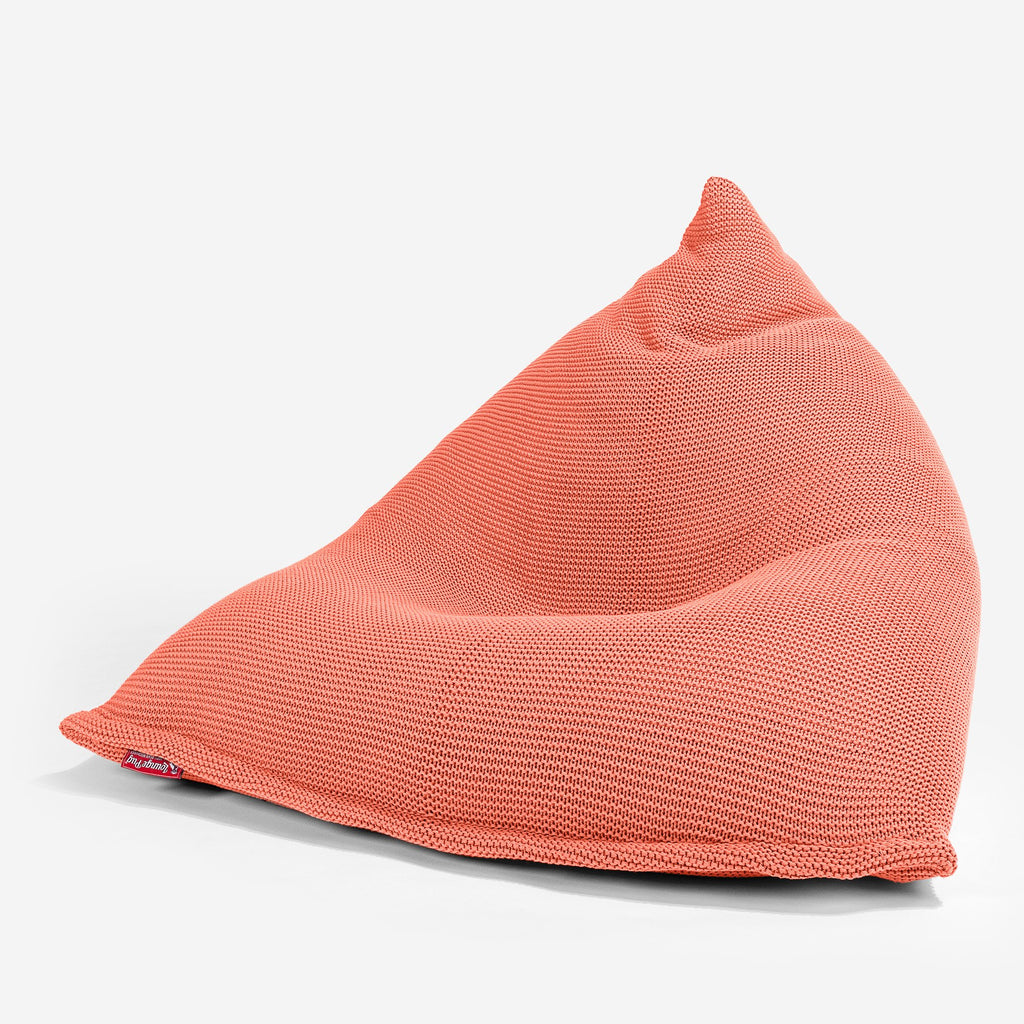 LOUNGE PUG ELLOS KNIT GAMING Bean Bag Lounger Pod Beanbag CORAL