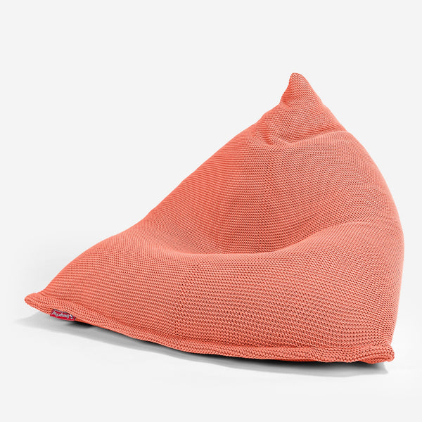 LOUNGE PUG ELLOS KNIT GAMING Bean Bag Lounger Pod Beanbag CORAL