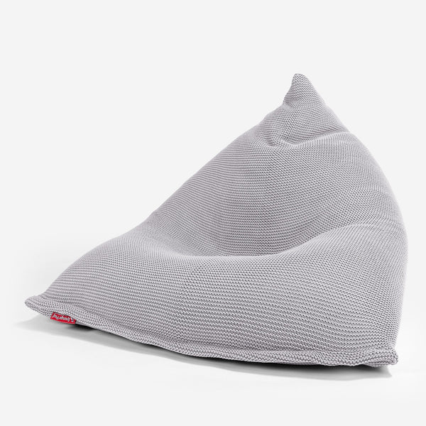 LOUNGE PUG ELLOS KNIT GAMING Bean Bag Lounger Pod Beanbag LIGHT GREY