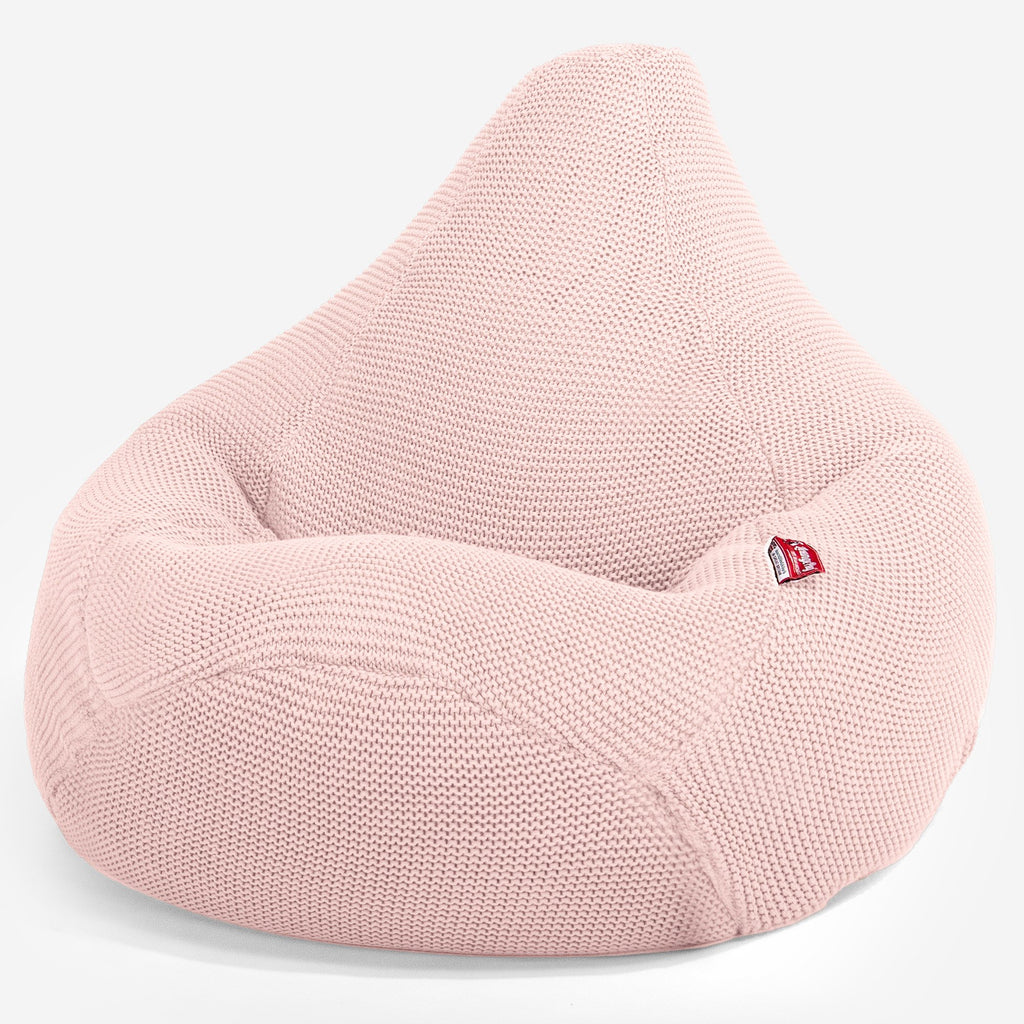 Highback Bean Bag Chair - 100% Cotton Ellos Baby Pink 02