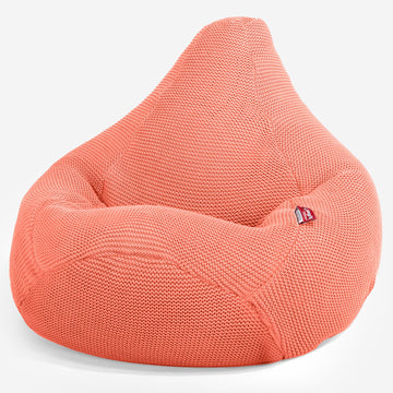 Highback Bean Bag Chair - 100% Cotton Ellos Coral Pink 02