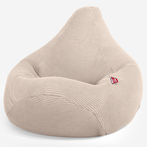 Highback Bean Bag Chair - 100% Cotton Ellos Cream 01