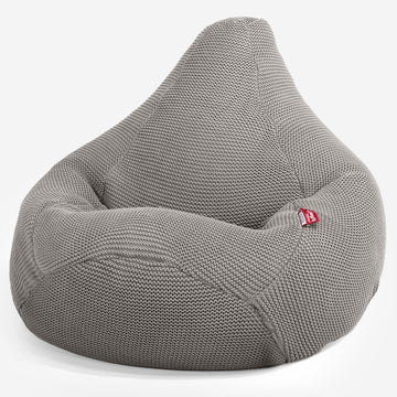 Highback Bean Bag Chair - 100% Cotton Ellos Graphite Grey 02