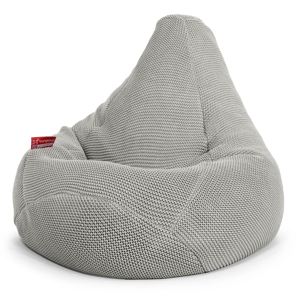 Highback Bean Bag Chair - 100% Cotton Ellos Graphite Grey 01