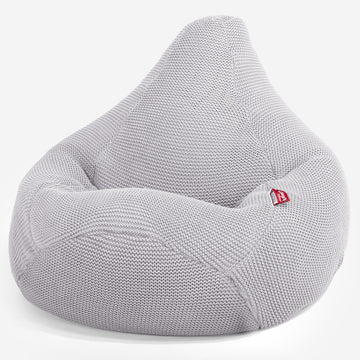 Highback Bean Bag Chair - 100% Cotton Ellos Light Grey 02