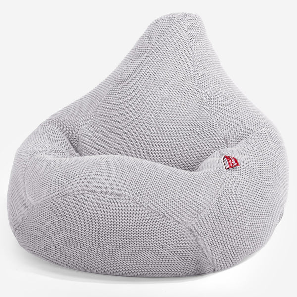 Highback Bean Bag Chair - 100% Cotton Ellos Light Grey 01