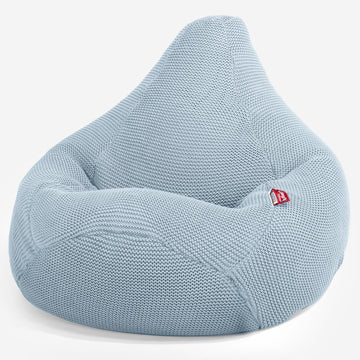 Highback Bean Bag Chair - 100% Cotton Ellos Misty Blue 02