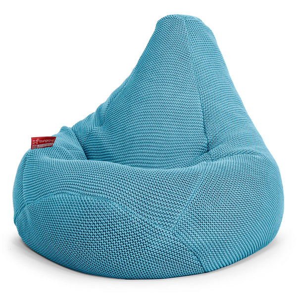 Highback Bean Bag Chair - 100% Cotton Ellos Petrol Blue 01