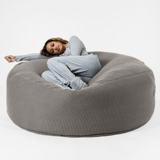 LOUNGE PUG ELLOS KNIT GIANT Bean Bag SOFA MEGA MAMMOTH Beanbag GRAPHITE GREY