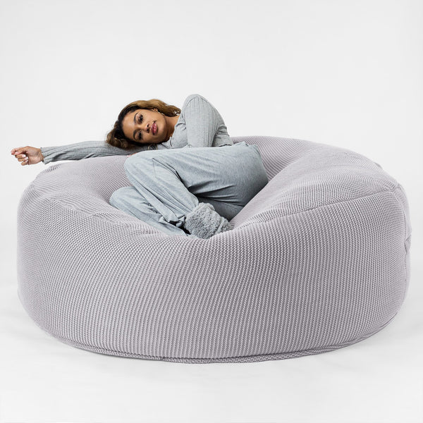 LOUNGE PUG ELLOS KNIT GIANT Bean Bag SOFA MEGA MAMMOTH Beanbag LIGHT GREY