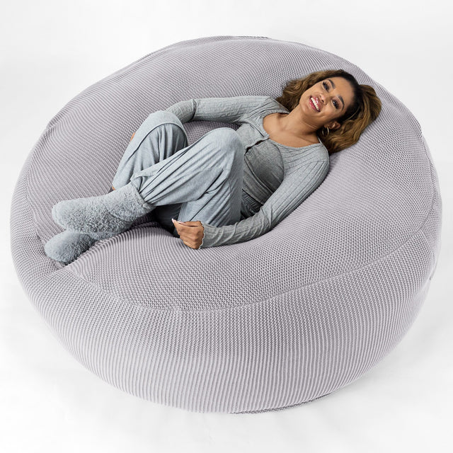 LOUNGE PUG ELLOS KNIT GIANT Bean Bag SOFA MEGA MAMMOTH Beanbag LIGHT GREY