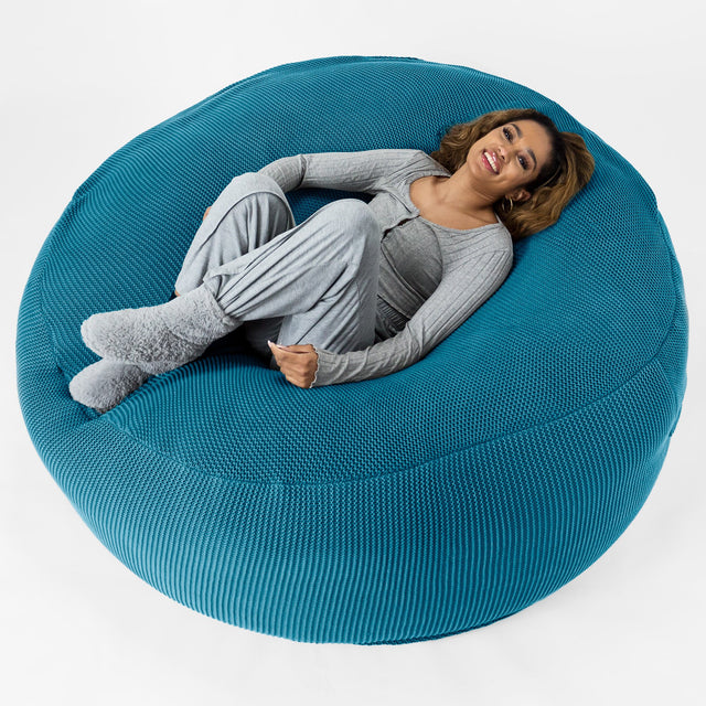 LOUNGE PUG ELLOS KNIT GIANT Bean Bag SOFA MEGA MAMMOTH Beanbag PETROL BLUE