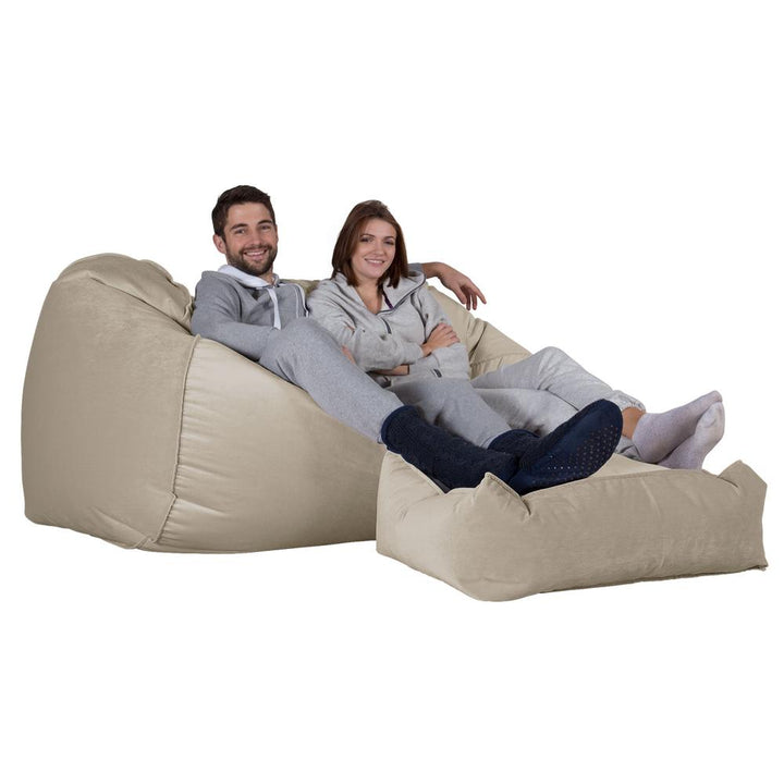 LOUNGE PUG GIANT Bean Bag Sofa Bed Huge Beanbag Couch UK Velvet Mink