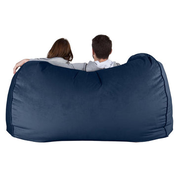 LOUNGE PUG GIANT Bean Bag Sofa Bed Huge Beanbag Couch UK Velvet Midnight Blue