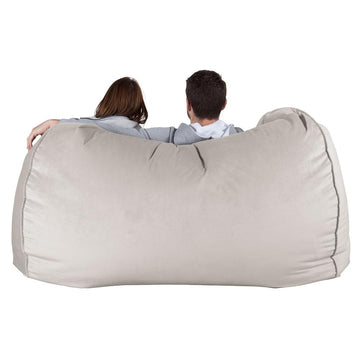 LOUNGE PUG GIANT Bean Bag Sofa Bed Huge Beanbag Couch UK Velvet Silver