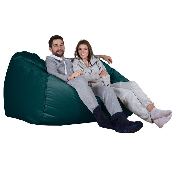 LOUNGE PUG GIANT Bean Bag Sofa Bed Huge Beanbag Couch UK Velvet Teal Blue