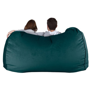 LOUNGE PUG GIANT Bean Bag Sofa Bed Huge Beanbag Couch UK Velvet Teal Blue