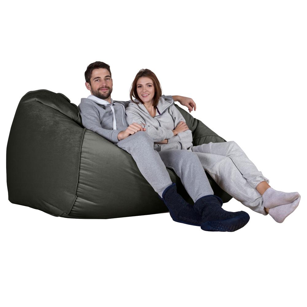 LOUNGE PUG GIANT Bean Bag Sofa Bed Huge Beanbag Couch UK Velvet Espresso Graphite Grey