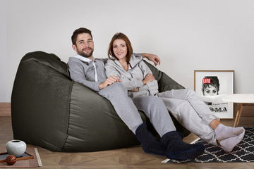 LOUNGE PUG GIANT Bean Bag Sofa Bed Huge Beanbag Couch UK Velvet Espresso Graphite Grey