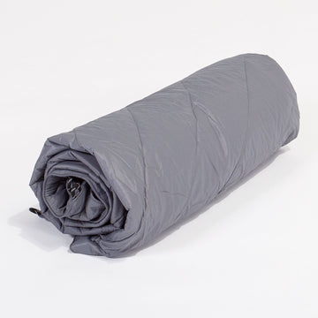 LOUNGE PUG Outdoor Throw Blanket Grey Puffy Lightweight 130 x 180 cm