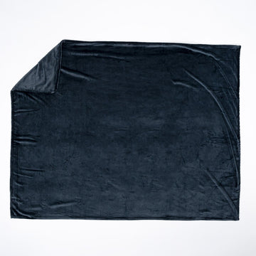 LOUNGE PUG Charcoal Grey Large Flannel Fleece Throw Blanket 140 x 180 cm