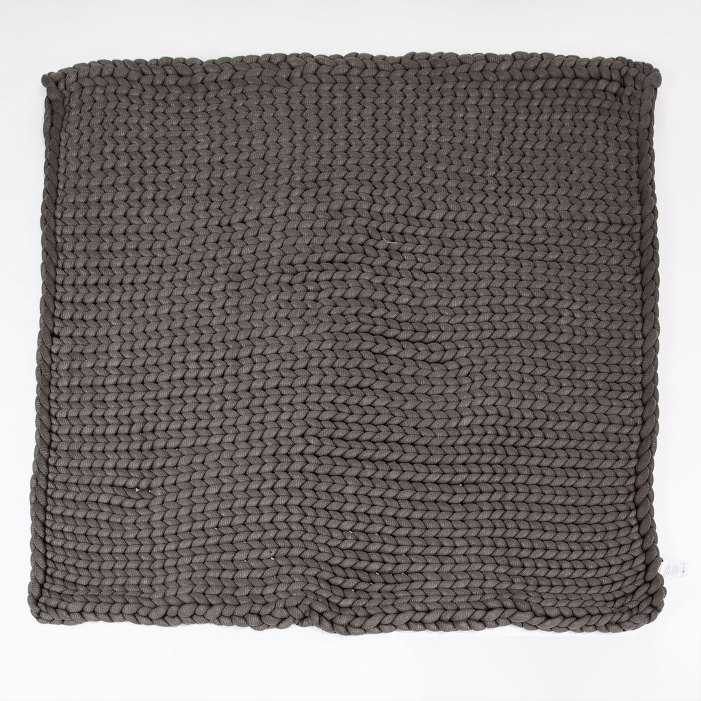 LOUNGE PUG Heavy Calming Anxiety WEIGHTED BLANKET for Adults CHUNKY KNIT GREY 5 KG 135 x 150 cm