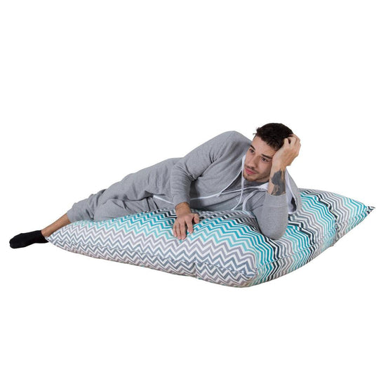 XL Pillow Beanbag - Geo Print Chevron Teal 05