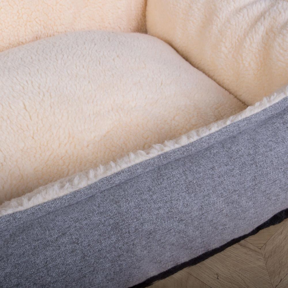 The Nest By Mighty-Bark Orthopedic Memory Foam Dog Bed Basket For Pets Small Medium Large Interalli Wool Silver