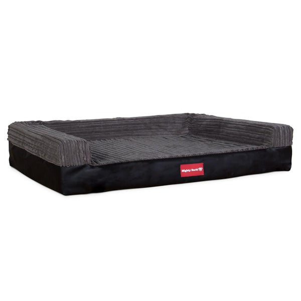 The Bench By Mighty-Bark Orthopedic Memory Foam Dog Bed Large Medium XXL Faux Leather Black